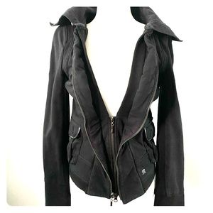 Bomber Style Black Sweatshirt